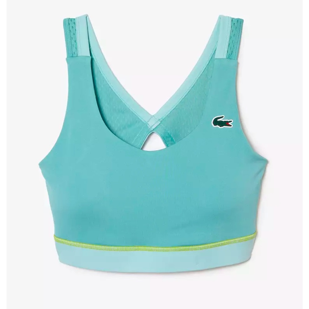 NWT Lacoste Sports Bra in Florida/Pastille Mint Small Turquoise Green Mesh